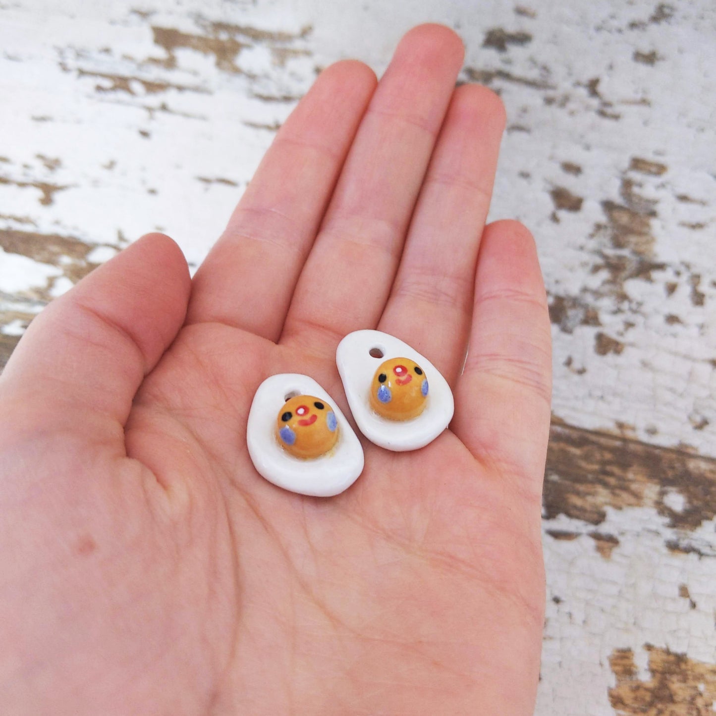 Ceramic Egg Clown Charms [Set of Two]