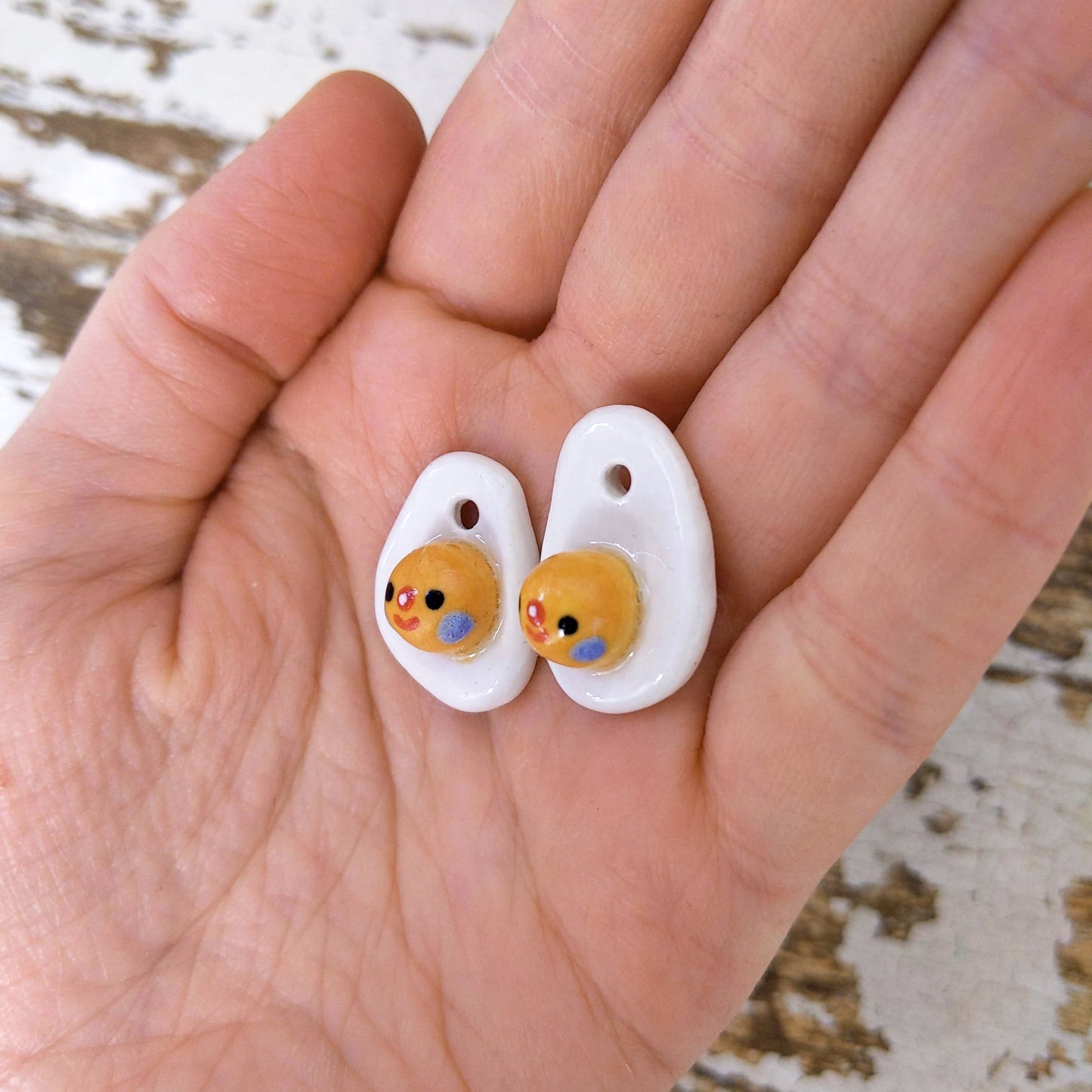 Ceramic Egg Clown Charms [Set of Two]