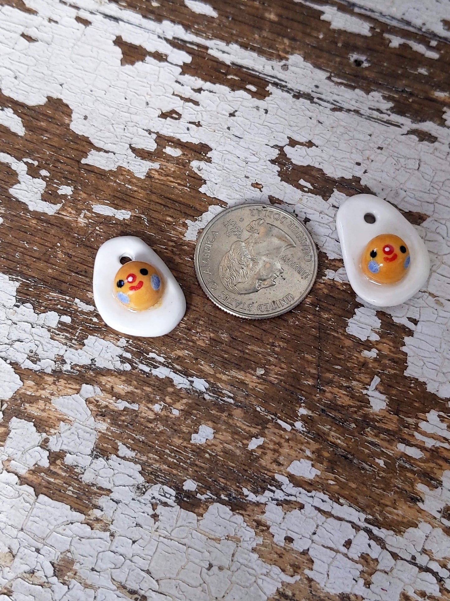 Ceramic Egg Clown Charms [Set of Two]