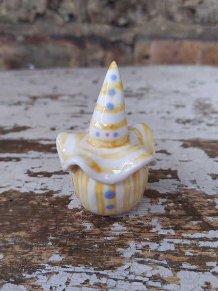 Birbauble Ceramic Art Toy [Yellow Striped Pierrot, Large]