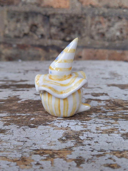 Birbauble Ceramic Art Toy [Yellow Striped Pierrot, Large]
