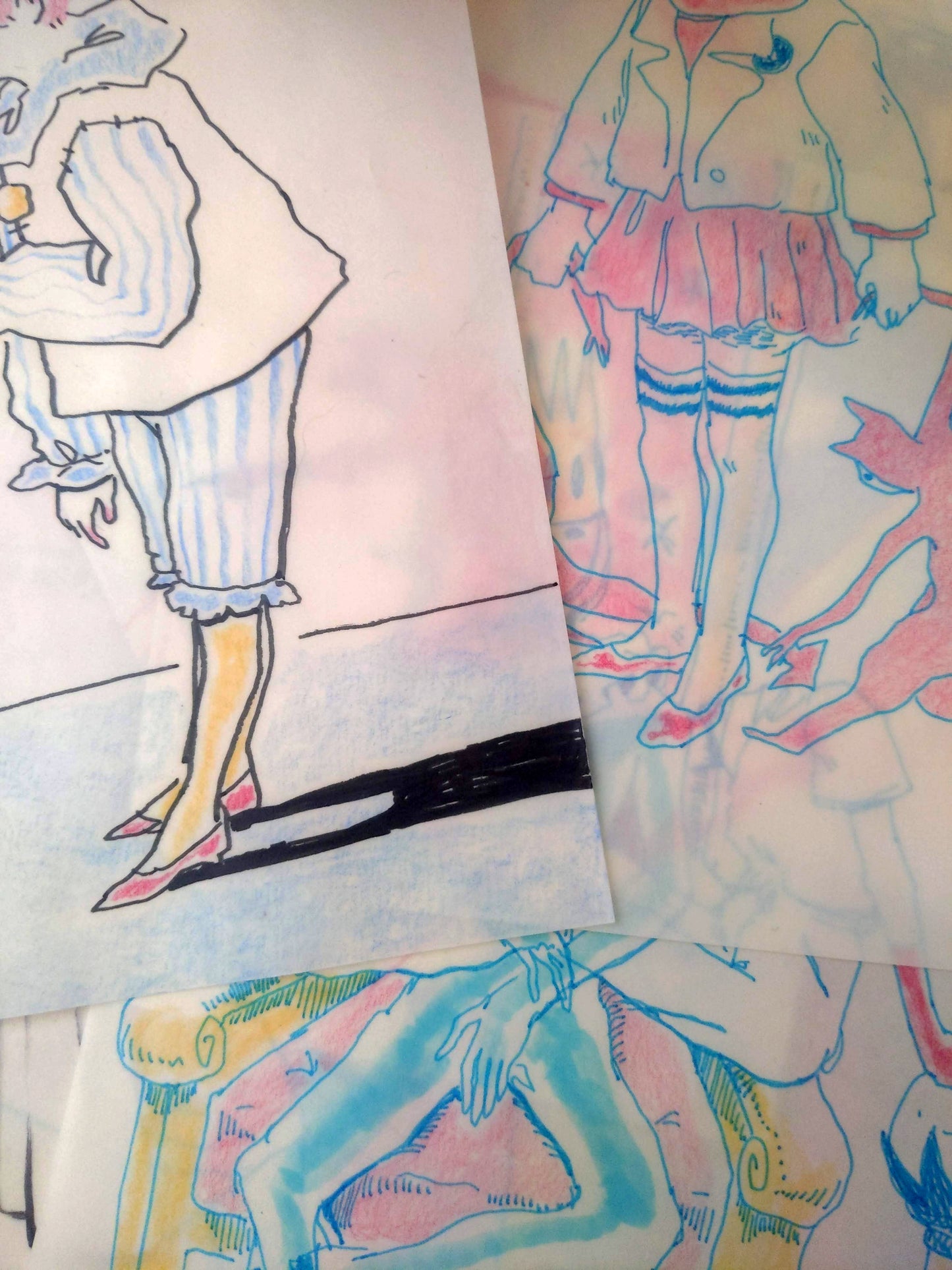 Drawing #58: "The Lady, Here Early" [Beeswaxed Midori A5 paper]