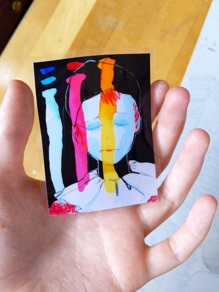 goatPIERROT Art Sticker Set #7 [Set of Five Large Vinyl Stickers: Two Oversize, Two Transparent, One Matte Die Cut]