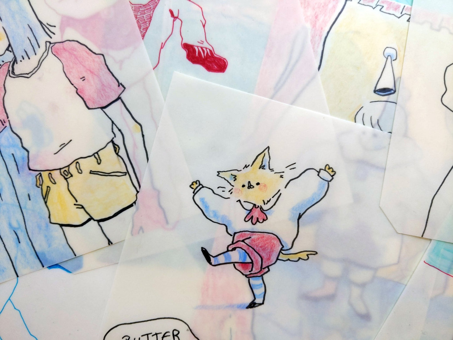 goatPIERROT Art Sticker Set #9 [Five Large Vinyl Stickers, Two Transparent, One Glossy Die Cut, Two Matte]