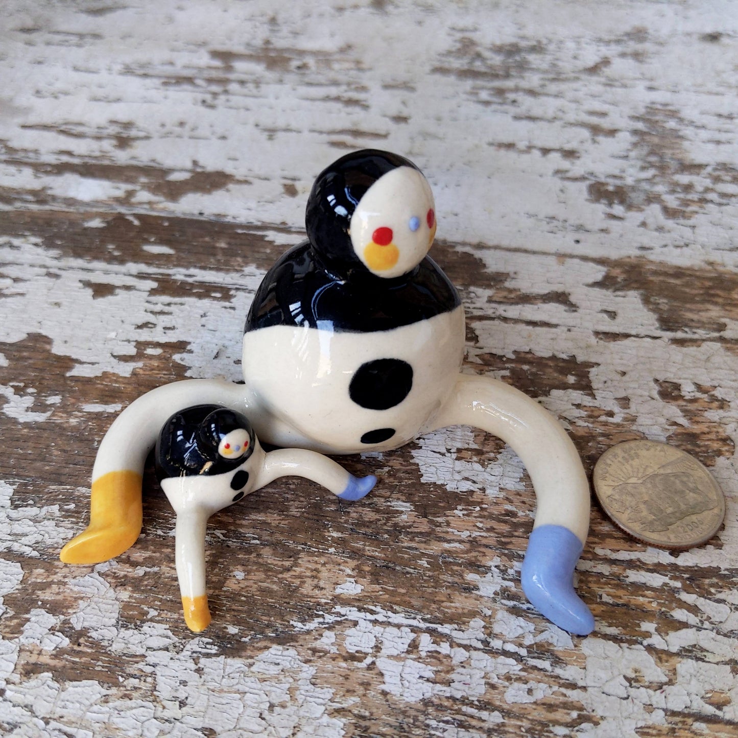 Tinybirdman Ceramic Art Toy [Large Tinybirdman! 2.25 inch body diameter, 5 inches from toe to toe]