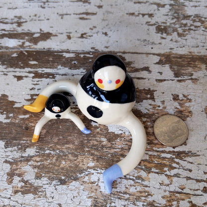 Tinybirdman Ceramic Art Toy [Large Tinybirdman! 2.25 inch body diameter, 5 inches from toe to toe]