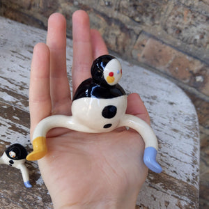 Tinybirdman Ceramic Art Toy [Large Tinybirdman! 2.25 inch body diameter, 5 inches from toe to toe]