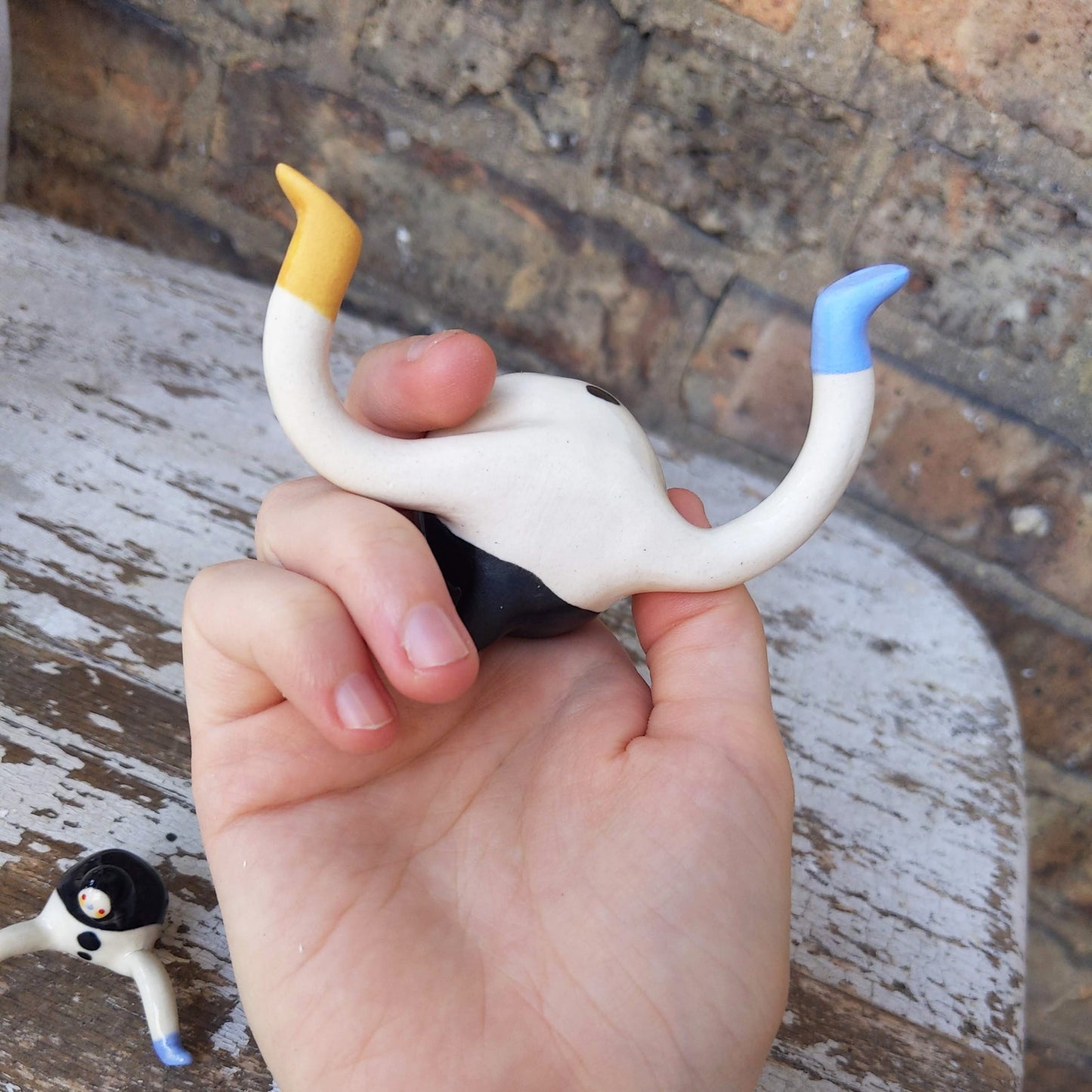 Tinybirdman Ceramic Art Toy [Large Tinybirdman! 2.25 inch body diameter, 5 inches from toe to toe]