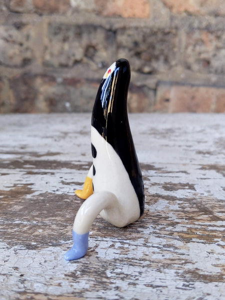 Tinybirdman Ceramic Art Toy [Longestbirdman, Knees Up, No Tail]