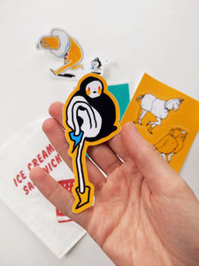 Prancing Tinybirdman Sticker [Matte, Die Cut, UV-resistant Vinyl]