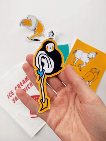 Prancing Tinybirdman Sticker [Matte, Die Cut, UV-resistant Vinyl]