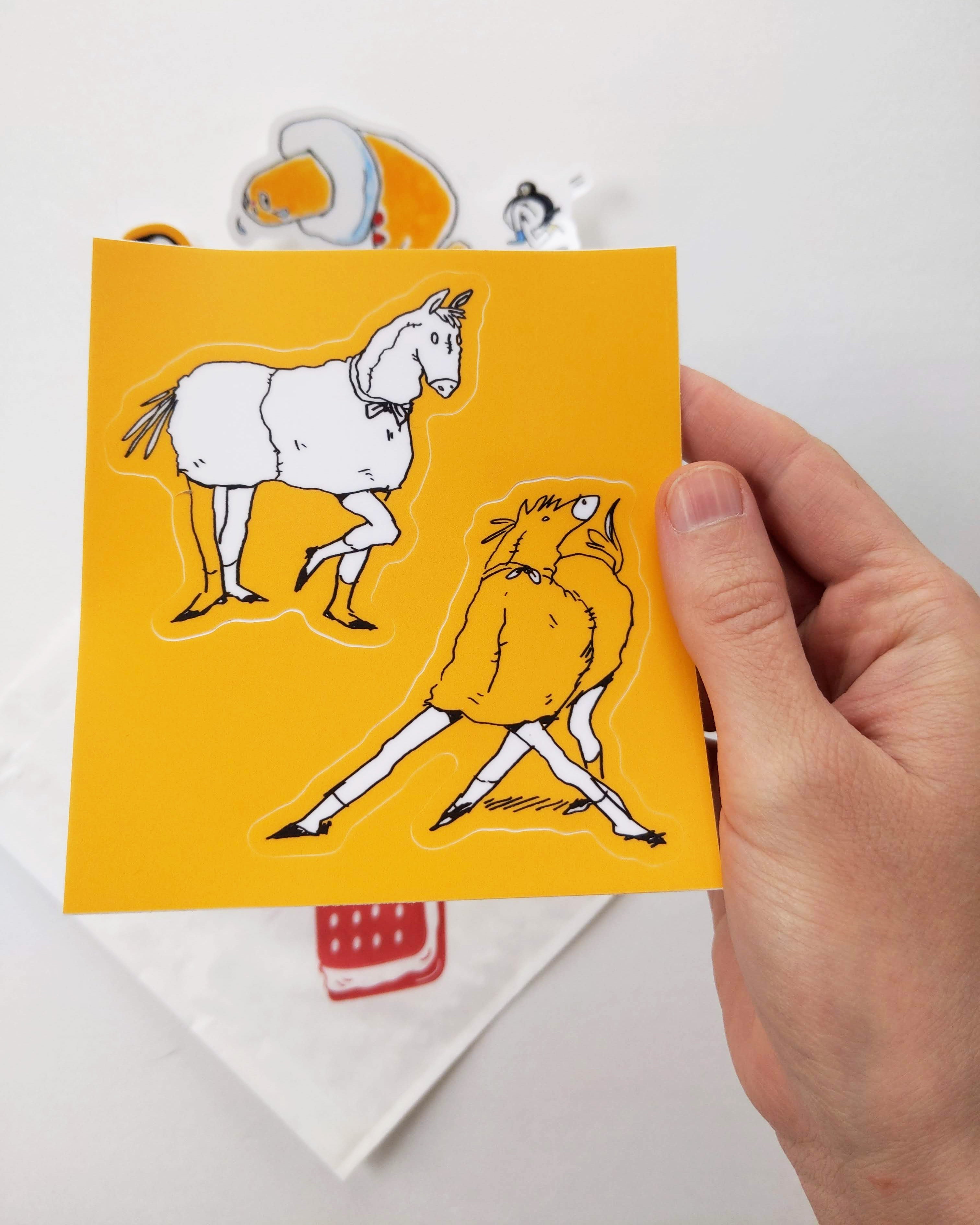 Pantomime Stickers Pantomime Horse Sticker Sheet [Matte, Kiss Cut, UV-Resistant Vinyl ...
