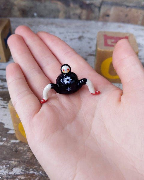 Tinybirdman Ceramic Art Toy [Special Fashion #6: Lacey Daisy Jumper]