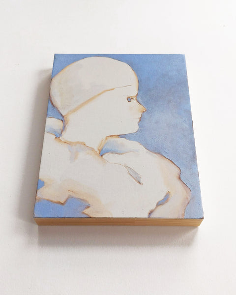 Painting #5: "Pierrot With Eye Full of Sky" 6 x 8 inches, Oil on 3/4" Cradled Birch Panel