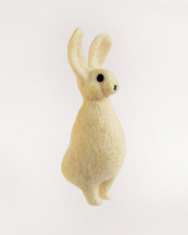 Needle Felted Art Doll: Miniature Bunny [4.5 inches tall, 100%  Wool]