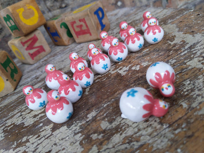 Birbauble Ceramic Art Toy [Pink + White Flower Seconds]