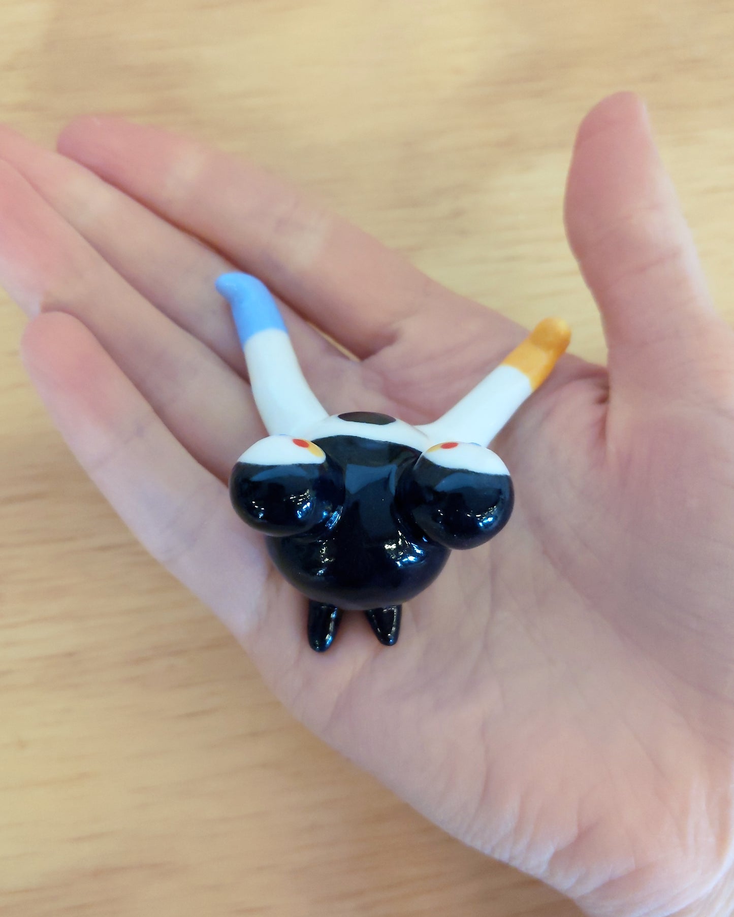 Tinybirdman Ceramic Art Toy [22.003: Two-headed with Short Chubby Legs]