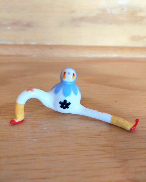 Tinybirdman Ceramic Art Toy [22.024 to 22.027: Blue Flower, Batch of 4]