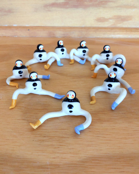 Tinybirdman Ceramic Art Toy [22.033->22.041: Body Diameter slightly under 1 inch, Batch of Nine]