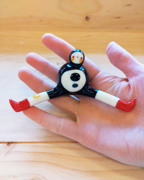 Tinybirdman Ceramic Art Toy [22.065: Classic Black Trousers with Red Boots]