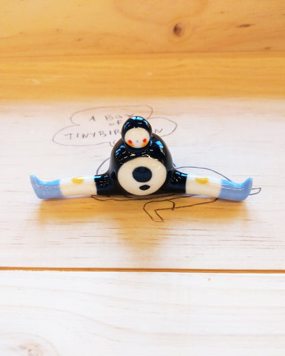 Tinybirdman Ceramic Art Toy [22.066: Classic Black Trousers with Blue Boots]