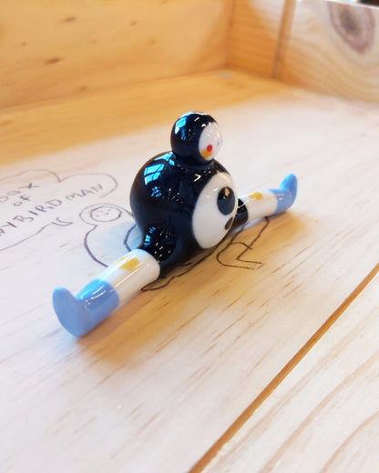 Tinybirdman Ceramic Art Toy [22.066: Classic Black Trousers with Blue Boots]