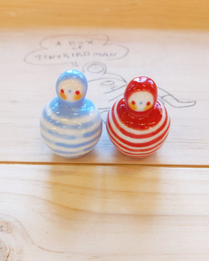 Birbauble Ceramic Art Toy [BB22.016: Red Stripes]