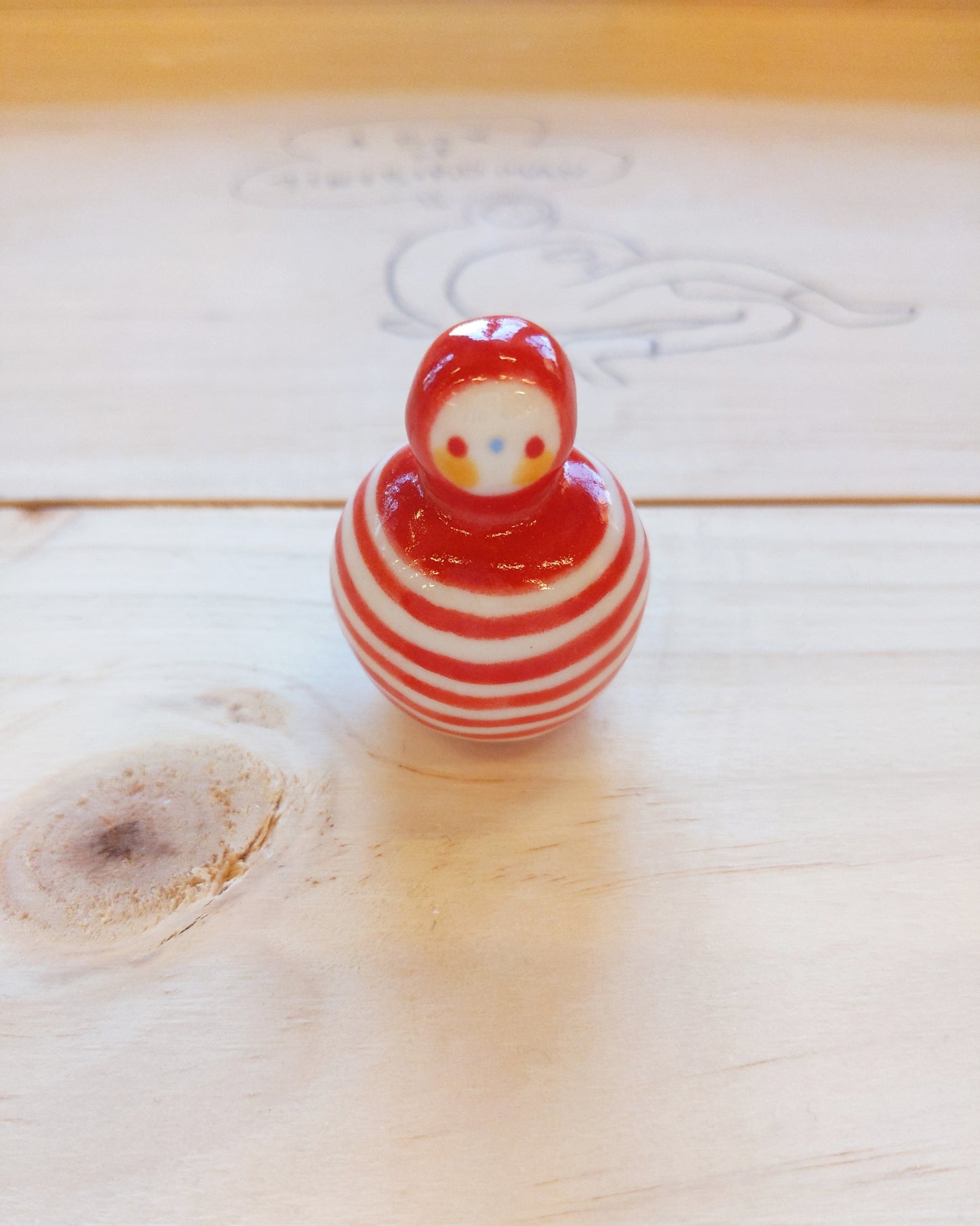 Birbauble Ceramic Art Toy [BB22.016: Red Stripes]