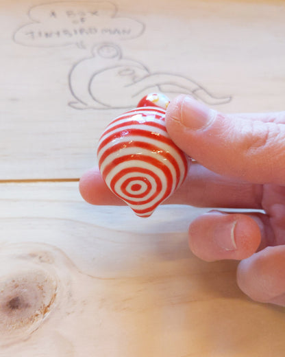 Birbauble Ceramic Art Toy [BB22.016: Red Stripes]