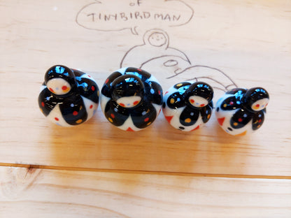 Birbauble Ceramic Art Toy [BB22.020: Royal Black Butterfly with Red Drops]