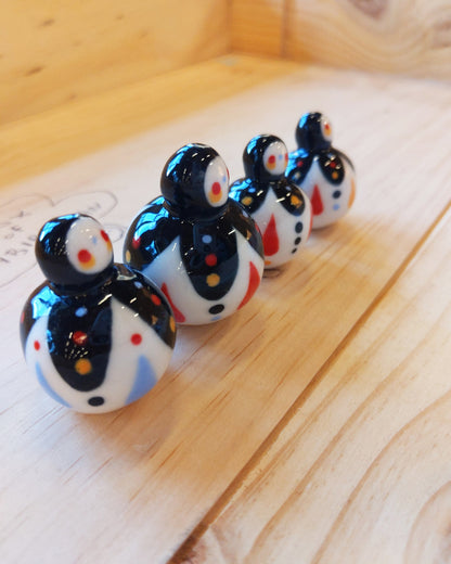 Birbauble Ceramic Art Toy [BB22.020: Royal Black Butterfly with Red Drops]