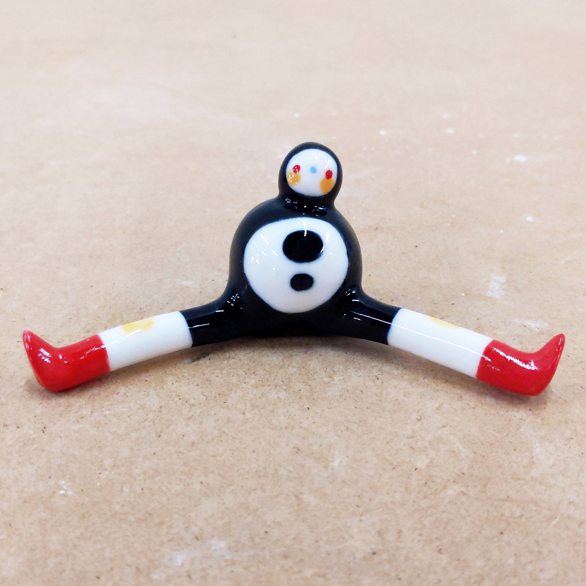 Tinybirdman Ceramic Art Toy [22.065: Classic Black Trousers with Red Boots]
