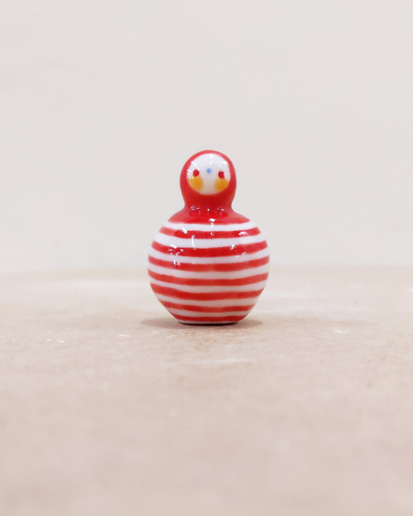 Birbauble Ceramic Art Toy [BB22.016: Red Stripes]