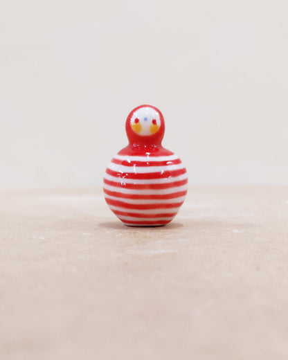 Birbauble Ceramic Art Toy [BB22.016: Red Stripes]