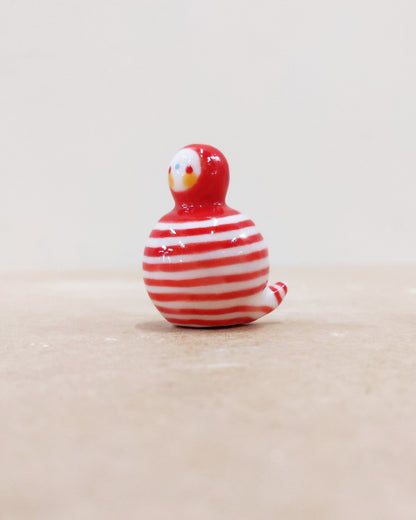 Birbauble Ceramic Art Toy [BB22.016: Red Stripes]