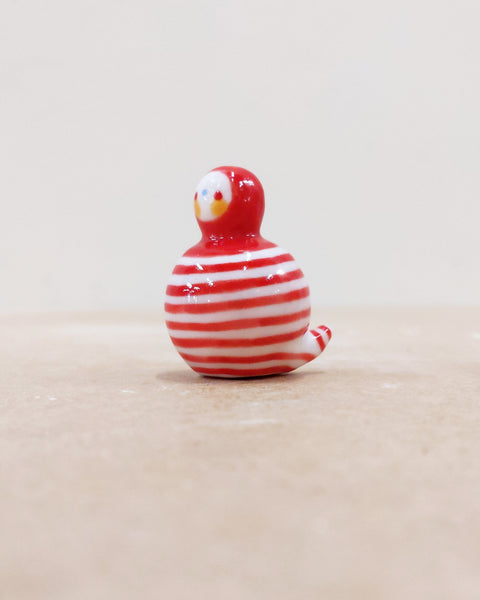 Birbauble Ceramic Art Toy [BB22.016: Red Stripes]