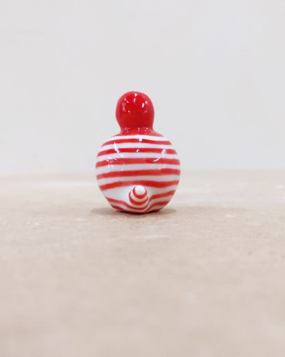 Birbauble Ceramic Art Toy [BB22.016: Red Stripes]