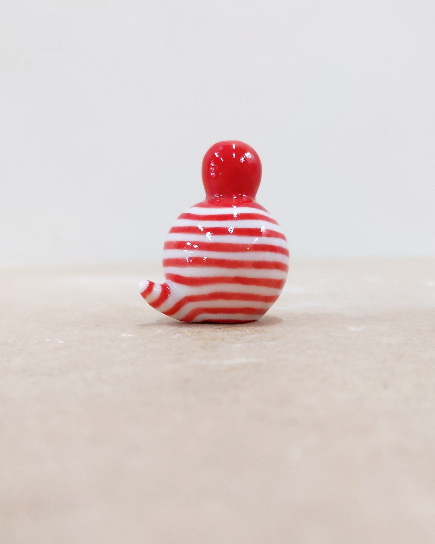 Birbauble Ceramic Art Toy [BB22.016: Red Stripes]