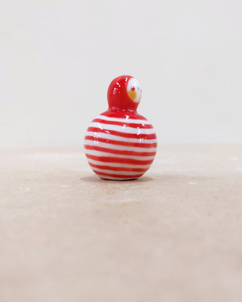 Birbauble Ceramic Art Toy [BB22.016: Red Stripes]