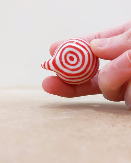 Birbauble Ceramic Art Toy [BB22.016: Red Stripes]