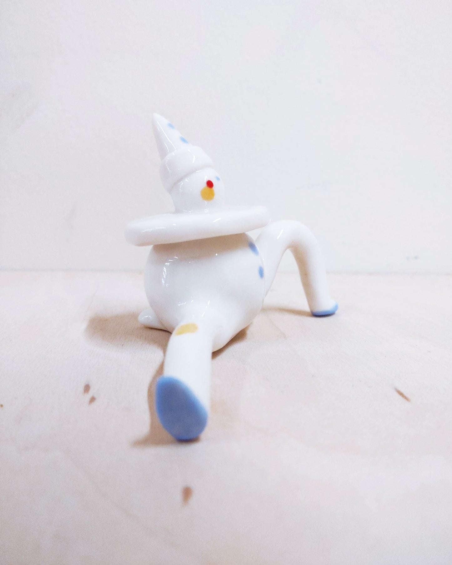 Tinybirdman Ceramic Art Toy [22.073: Large Blue Pierrot]