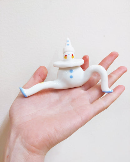 Tinybirdman Ceramic Art Toy [22.073: Large Blue Pierrot]