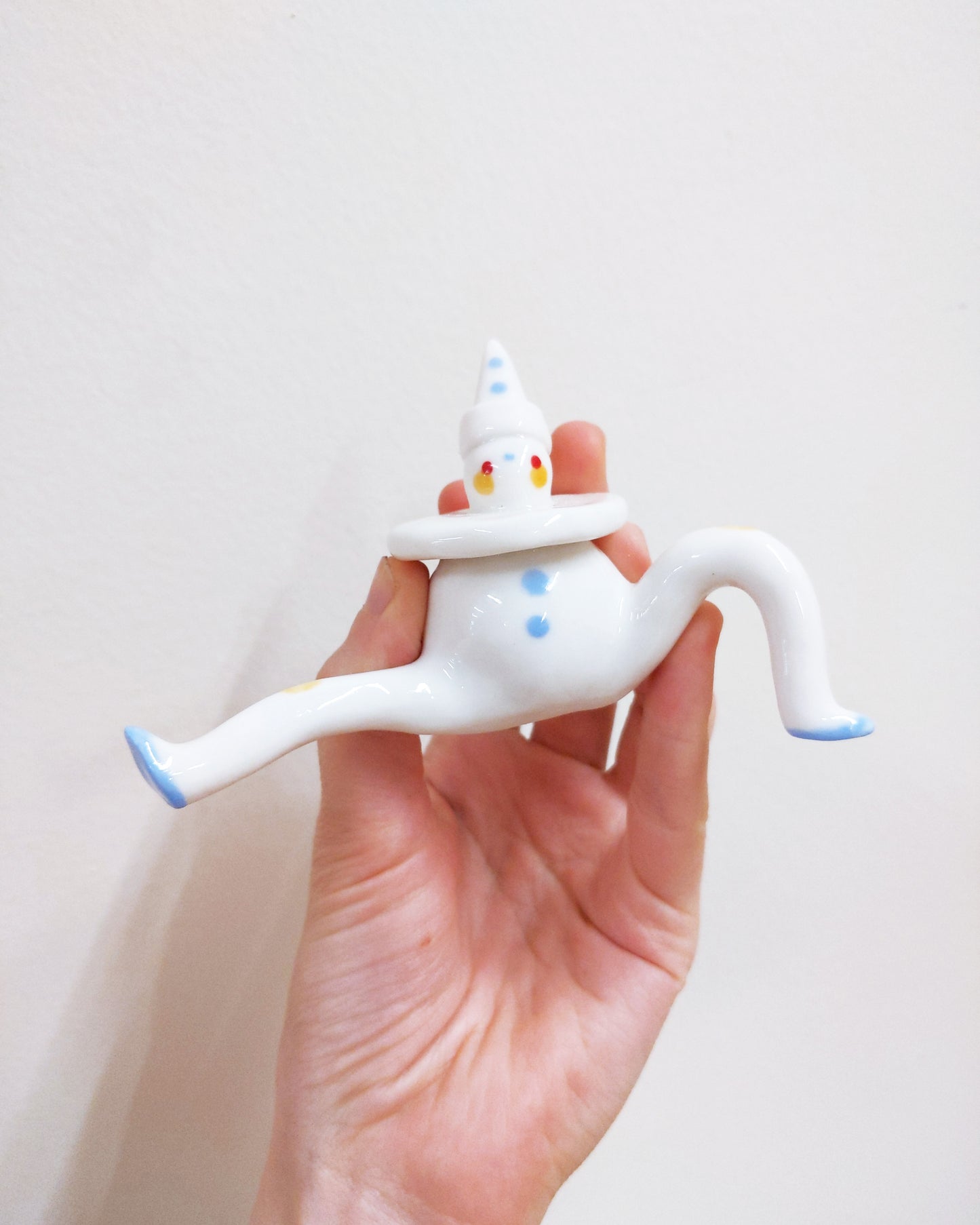 Tinybirdman Ceramic Art Toy [22.073: Large Blue Pierrot]