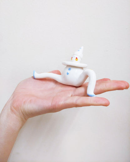 Tinybirdman Ceramic Art Toy [22.073: Large Blue Pierrot]