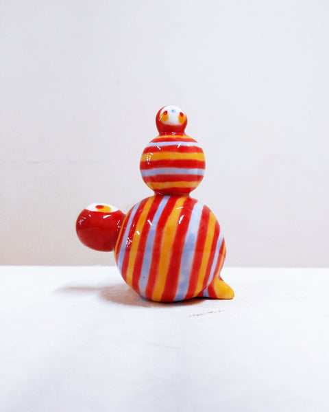 Birbauble Ceramic Art Toy [BB22.035: Gum Stripe Mother and Baby]