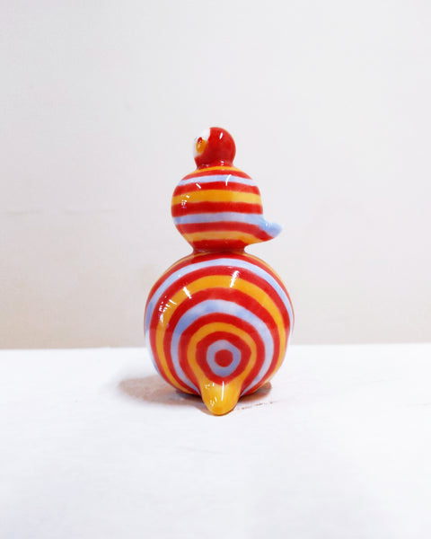 Birbauble Ceramic Art Toy [BB22.035: Gum Stripe Mother and Baby]