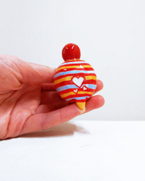 Birbauble Ceramic Art Toy [BB22.035: Gum Stripe Mother and Baby]