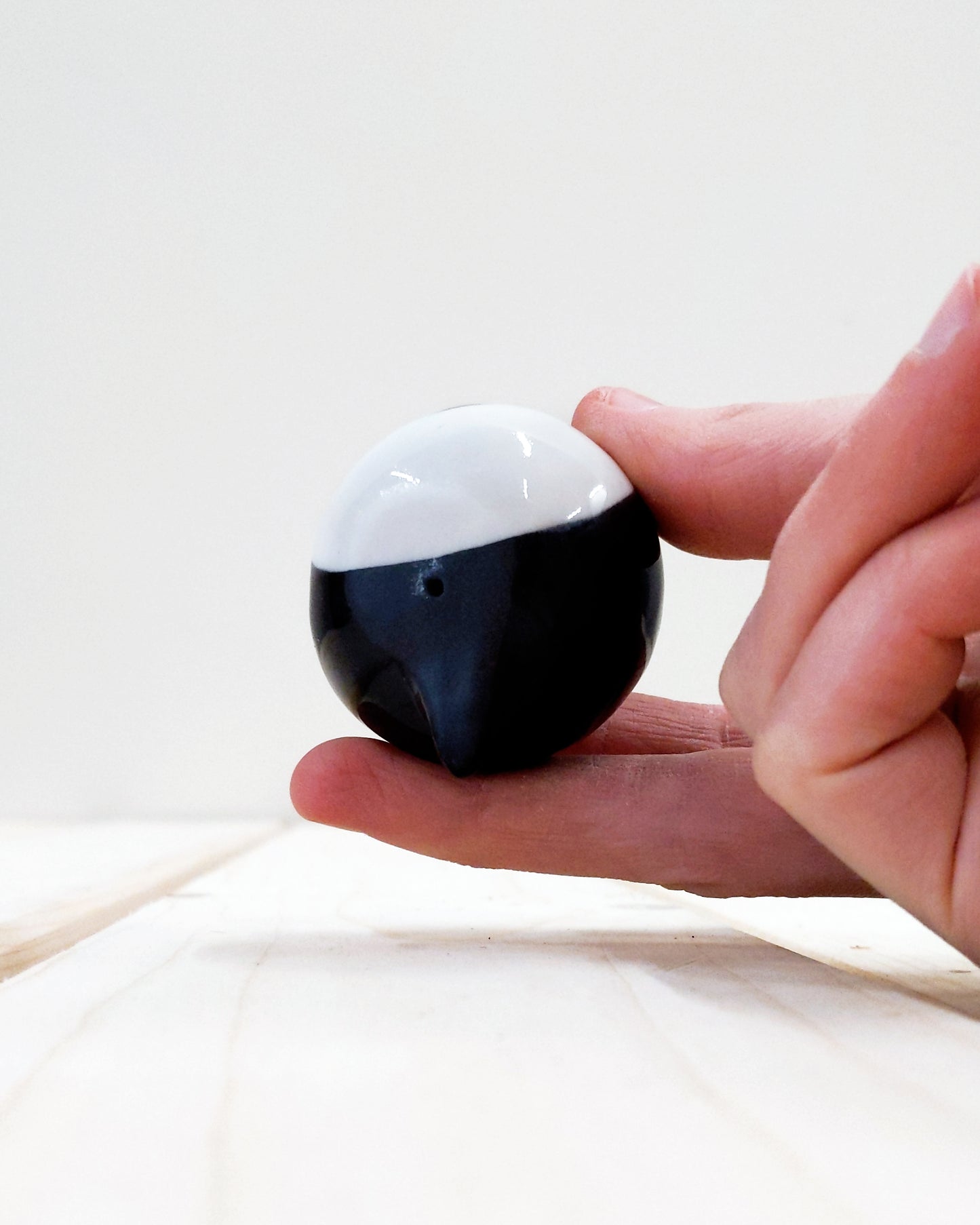 Birbauble Ceramic Art Toy [BB23.022: Large Classic Black, 1.75" Body Diameter]