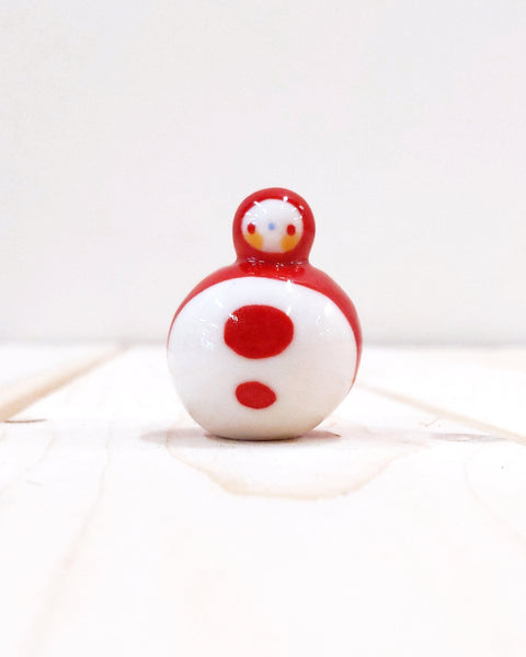 Birbauble Ceramic Art Toy [BB23.019: Classic in Red, 1.25" Body Diameter]