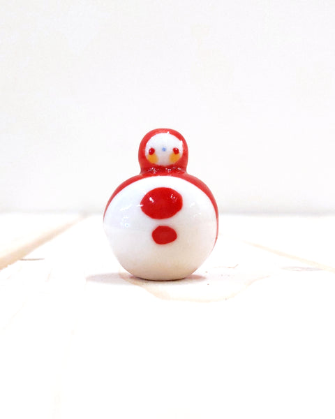 Birbauble Ceramic Art Toy [BB23.017: Classic in Red,  1" Body Diameter]
